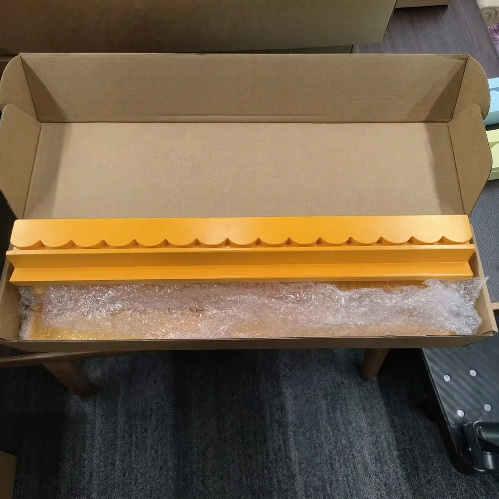 American Mahjong 20 Inch Scalloped Wood Rack and Pusher Set of 4, Game Table Tile Holder and Organizer for Home Game Night