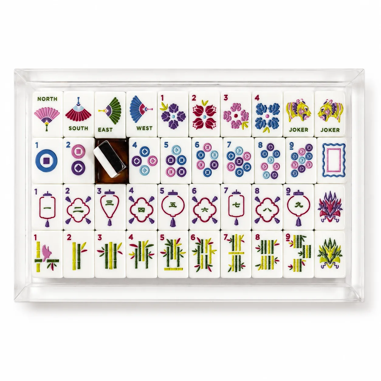 Acrylic Mahjong Tiles Custom American Mahjong Set  detail