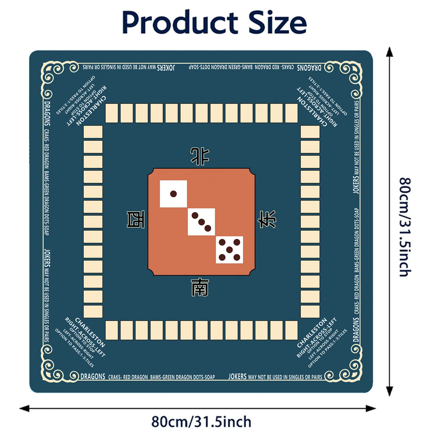 Custom Print Non-Slip Rubber Mahjong Mat Foldable detail