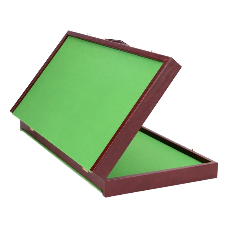Portable Foldable Luxury Modern Mahjong Table with PU Material for 4 Players-Camping & Travel Entertainment
