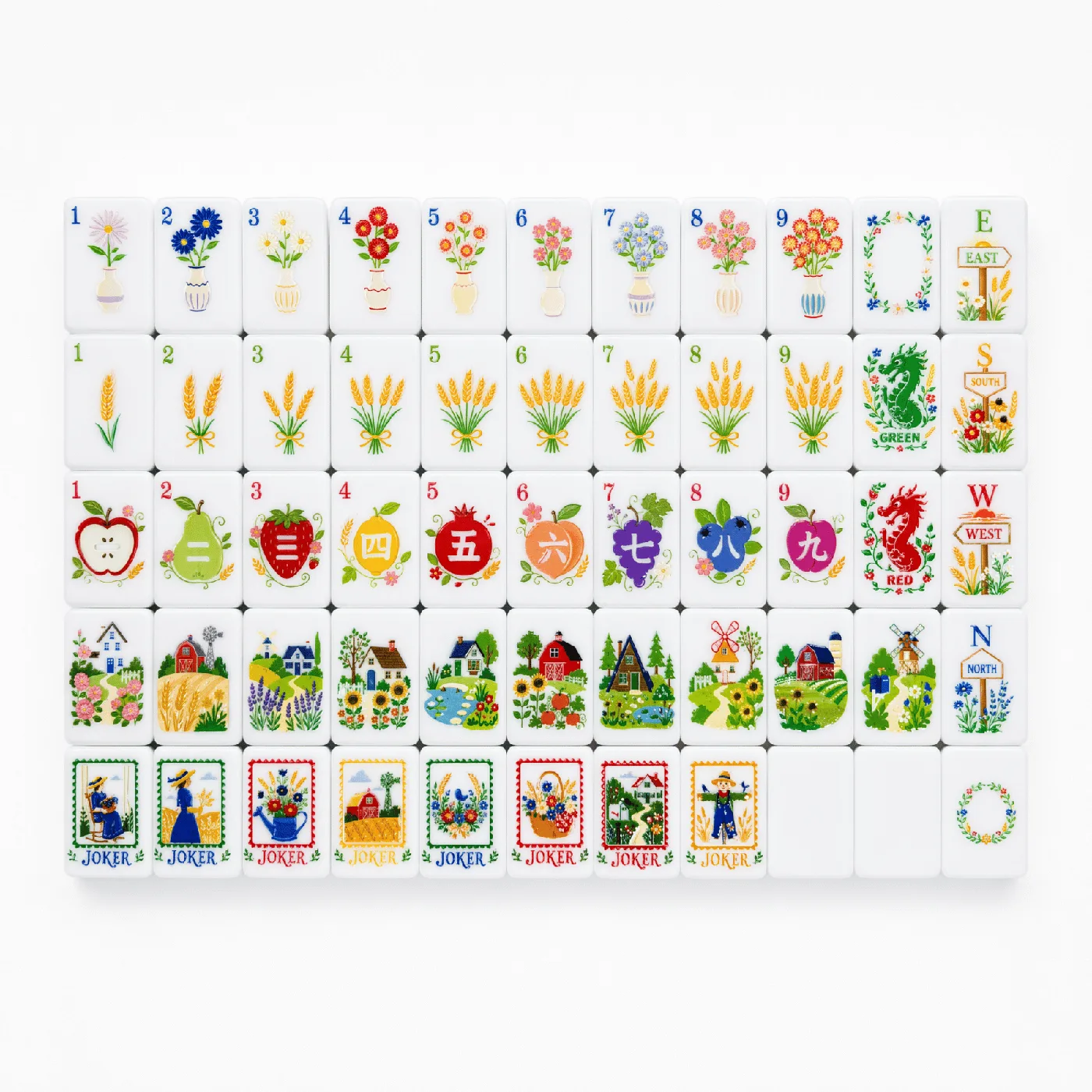 2026 New American Mahjong Set Acrylic Tiles Cream  detail