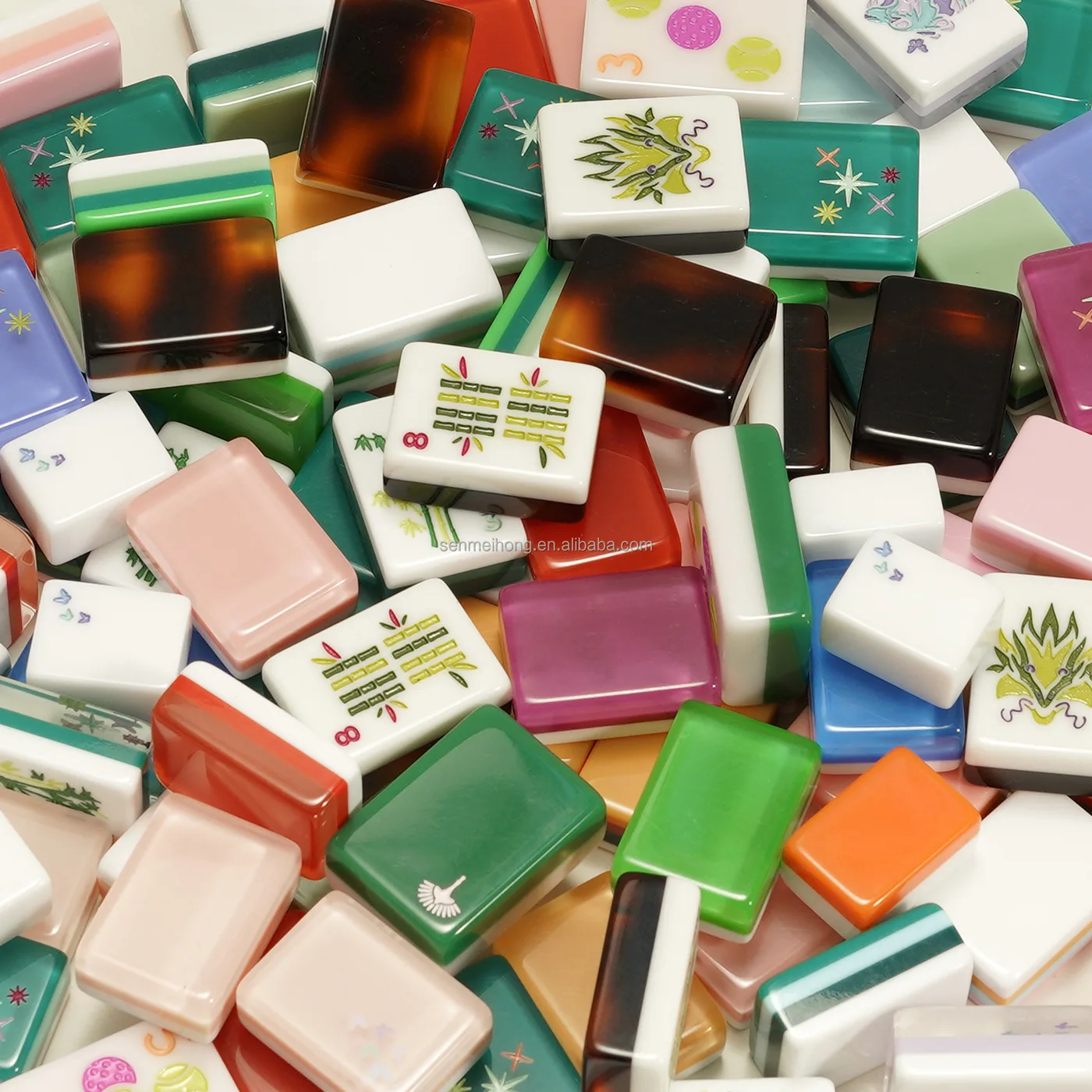 Acrylic Mahjong Tiles Custom American Mahjong Set  detail