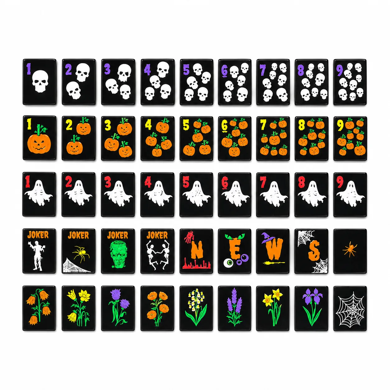 Custom 160-Piece American Mahjong, Acrylic Hallowe detail