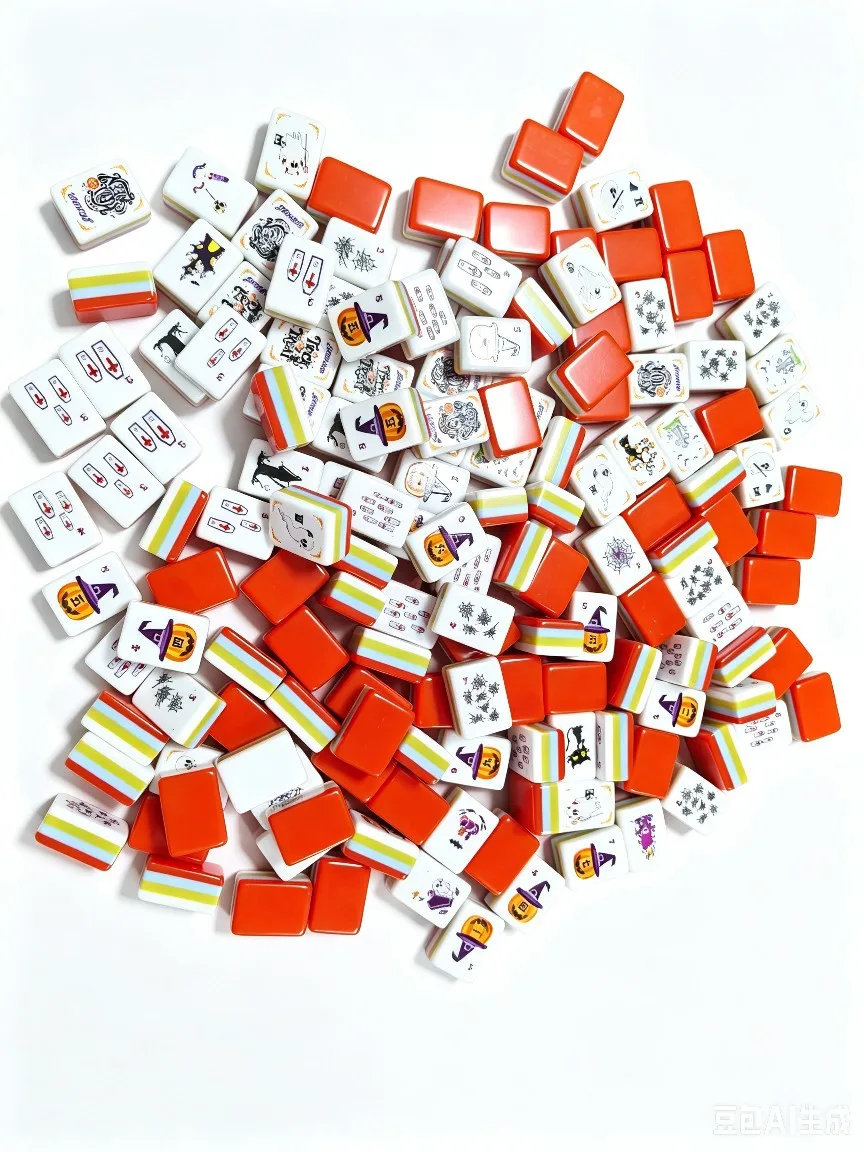 U.S. 4-Layer Halloween Acrylic Mahjong Set 160-Pie detail
