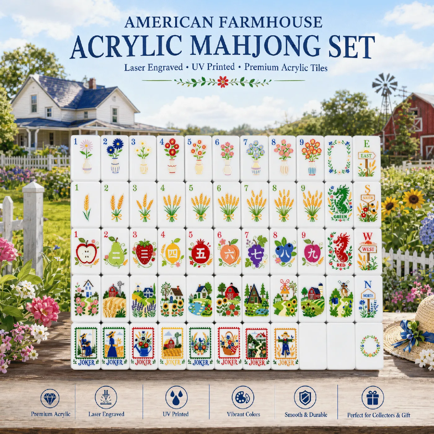 Classic Mahjong Set 166,160 Pieces Retro Eagle Lig detail