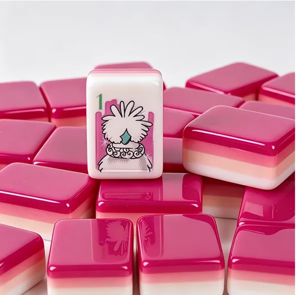 Rose American Red Acrylic Four-Layer Color Matching Portable Mahjong Tiles From China