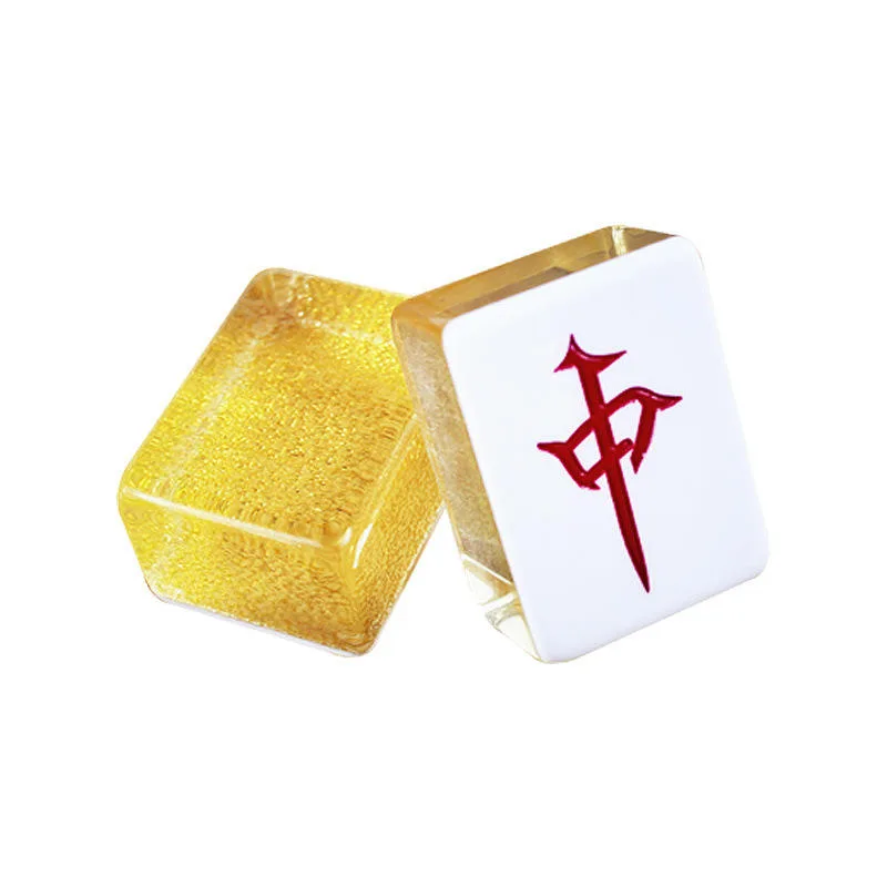 Traditional Chinese Mahjong Set Gold Foil Edge Acr detail