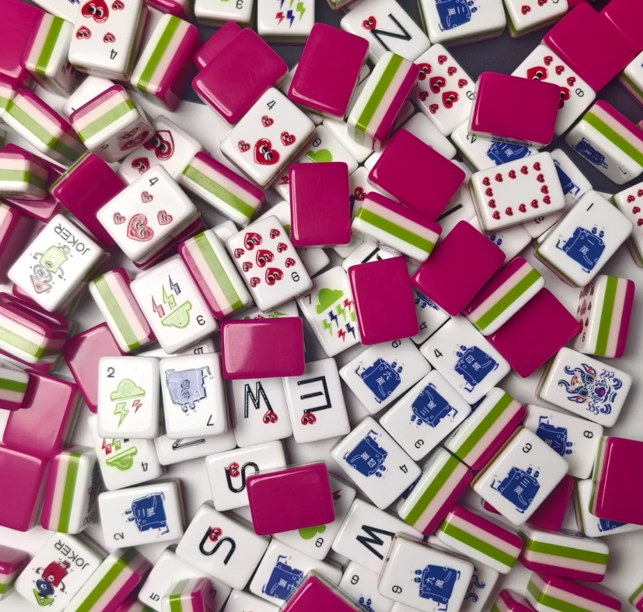 Ready Stock Brand 4-Layer Magenta Acrylic American Mahjong Tiles 166 Pcs Model NMJL Standard Portable Luxury Game