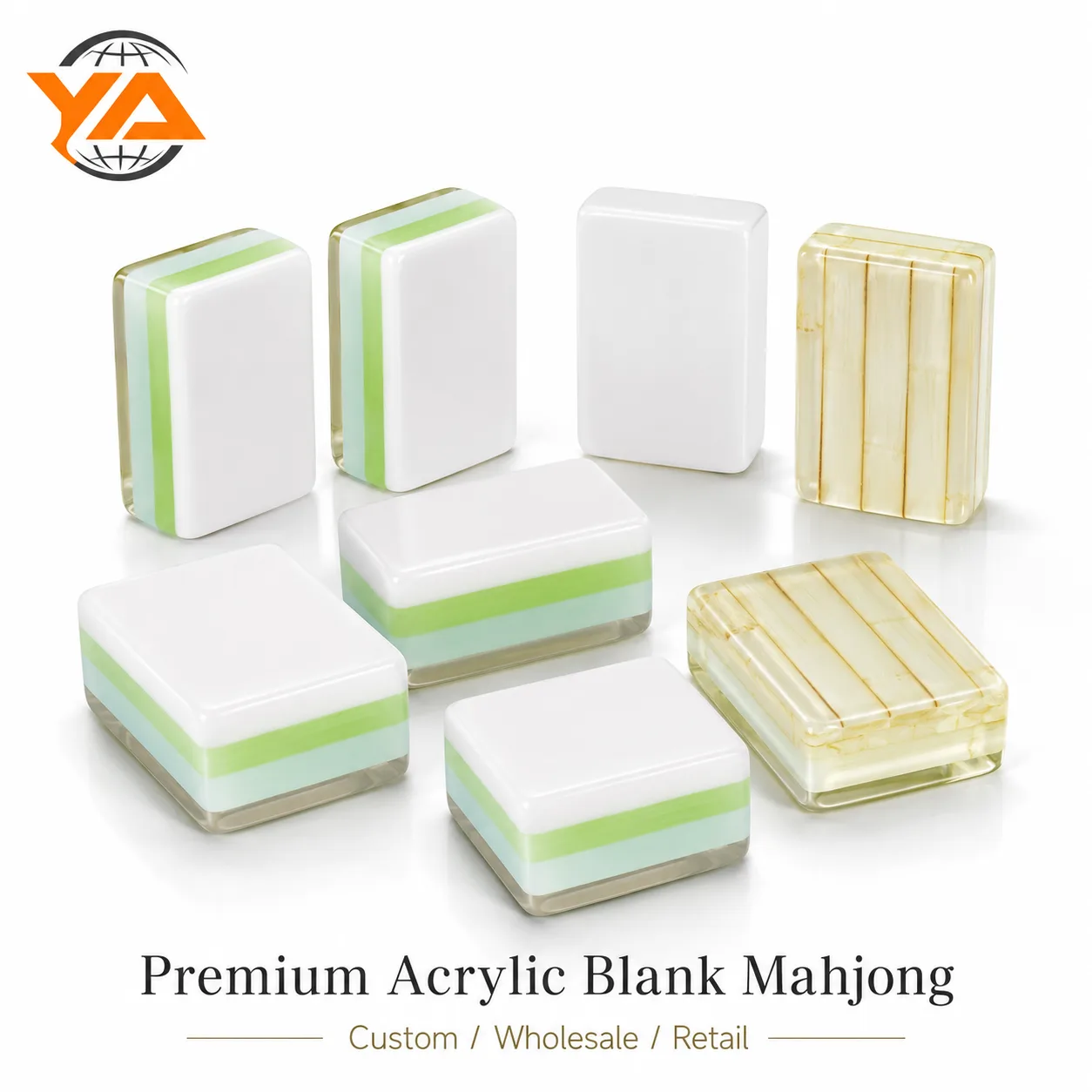 American Mahjong Tiles Modern Luxury Design | 4-Layer Acrylic Construction Bamboo Pattern Design