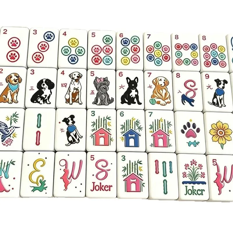 2026 New American Mahjong Set Acrylic Tiles Cream  detail