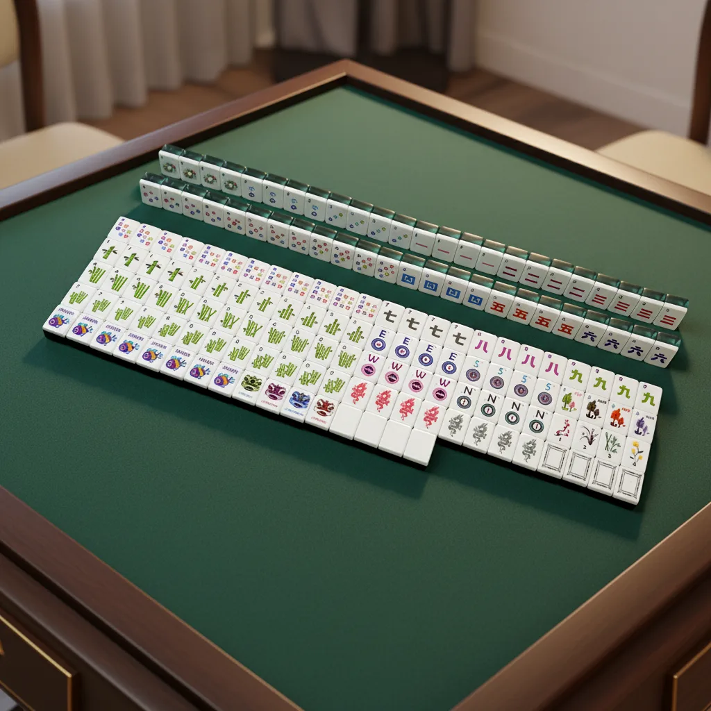 160 Pcs Green Acrylic Luxury American Mahjong Tile detail