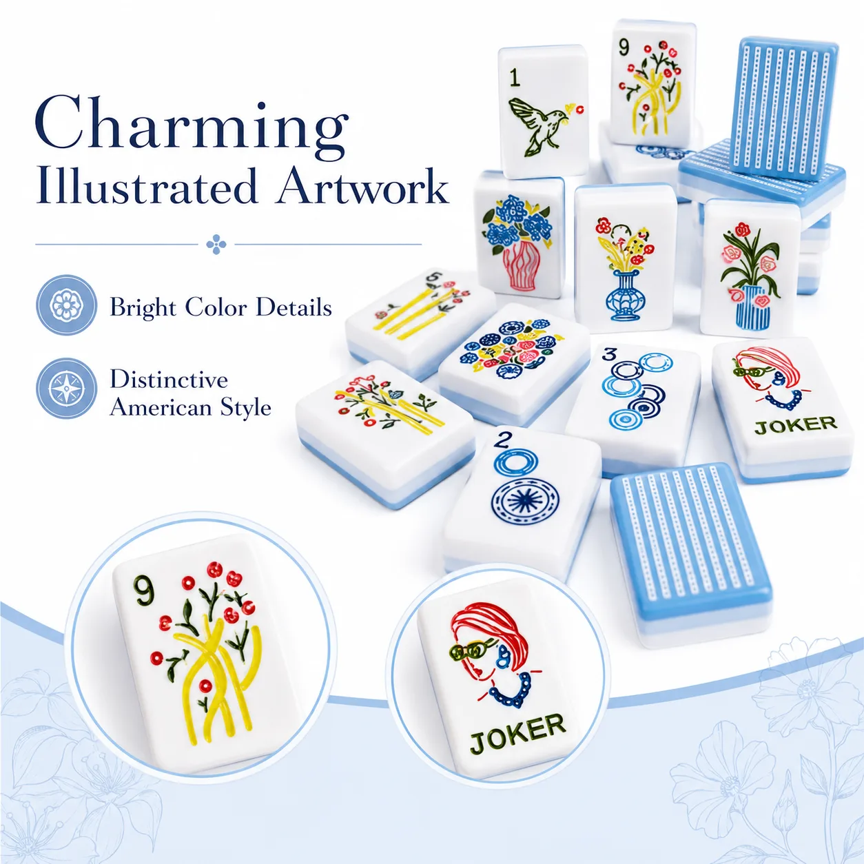 Luxury Miss Darling 160 Acrylic American Mahjong T detail
