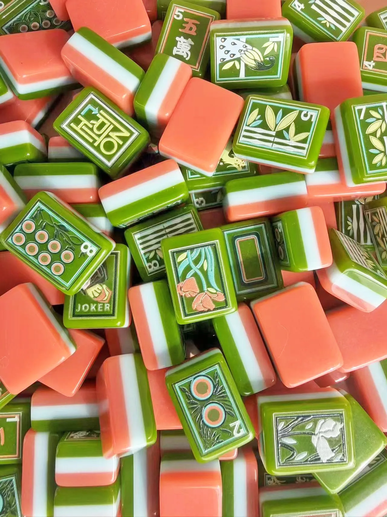 US Oil Painting Acrylic Mahjong Tiles 3-layer Oran detail