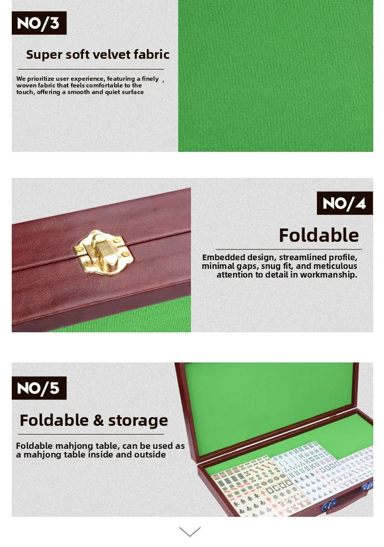 Portable Foldable Luxury Modern Mahjong Table with detail