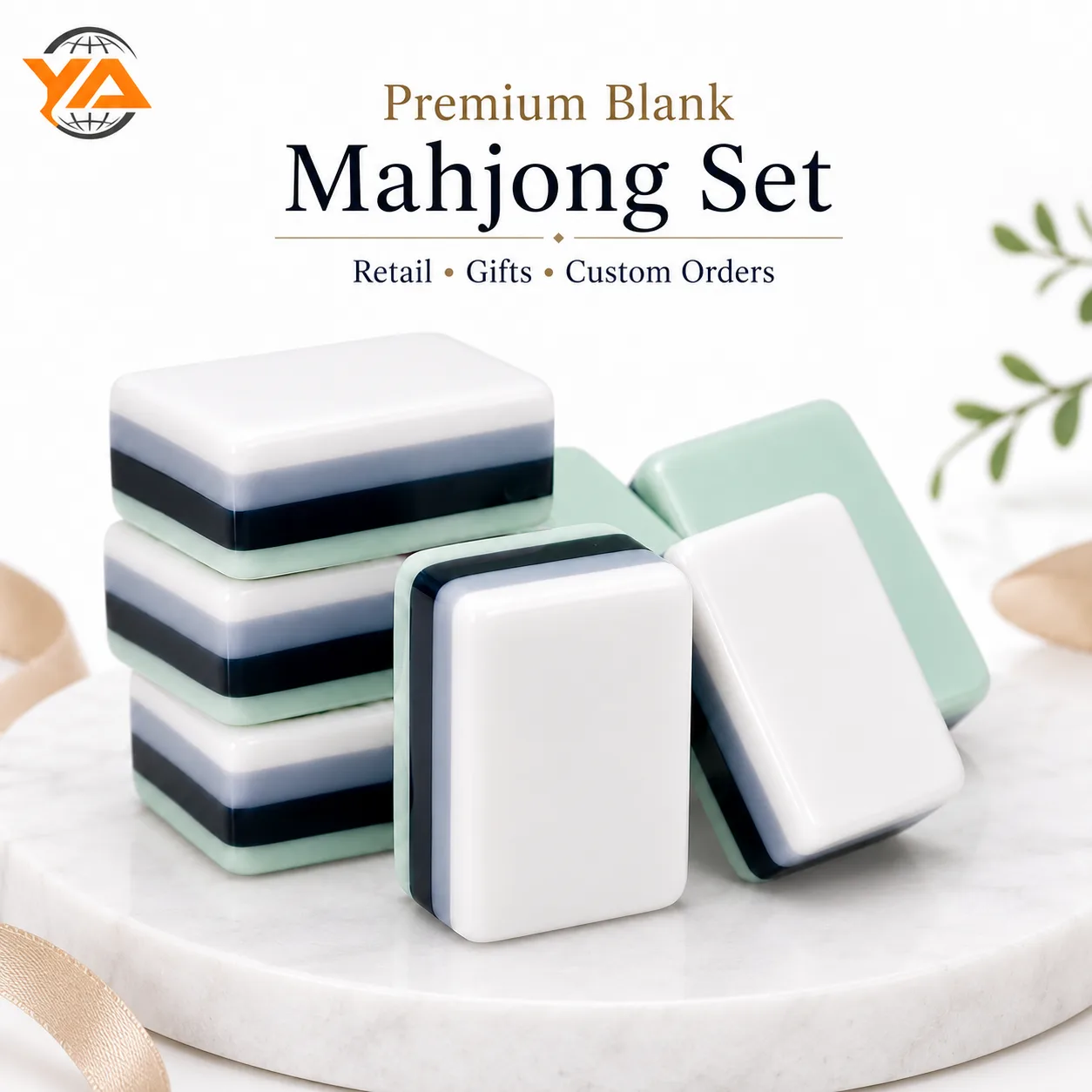 160 Pieces Blank Acrylic American Mahjong Tiles, T detail