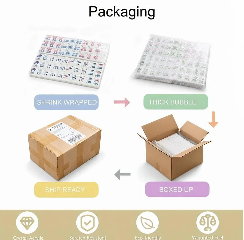2026 New American Mahjong Set Acrylic Tiles Cream  detail