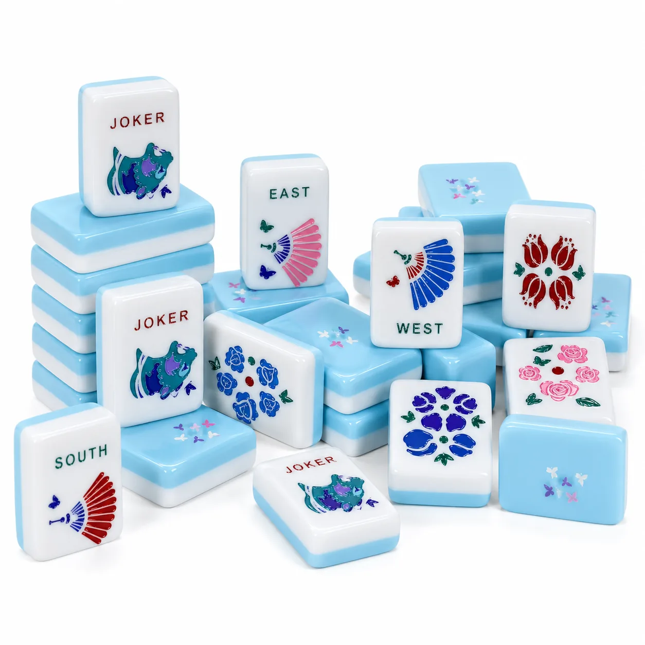 Modern Luxury Engraved Bamboo Bird Pattern Mahjong detail