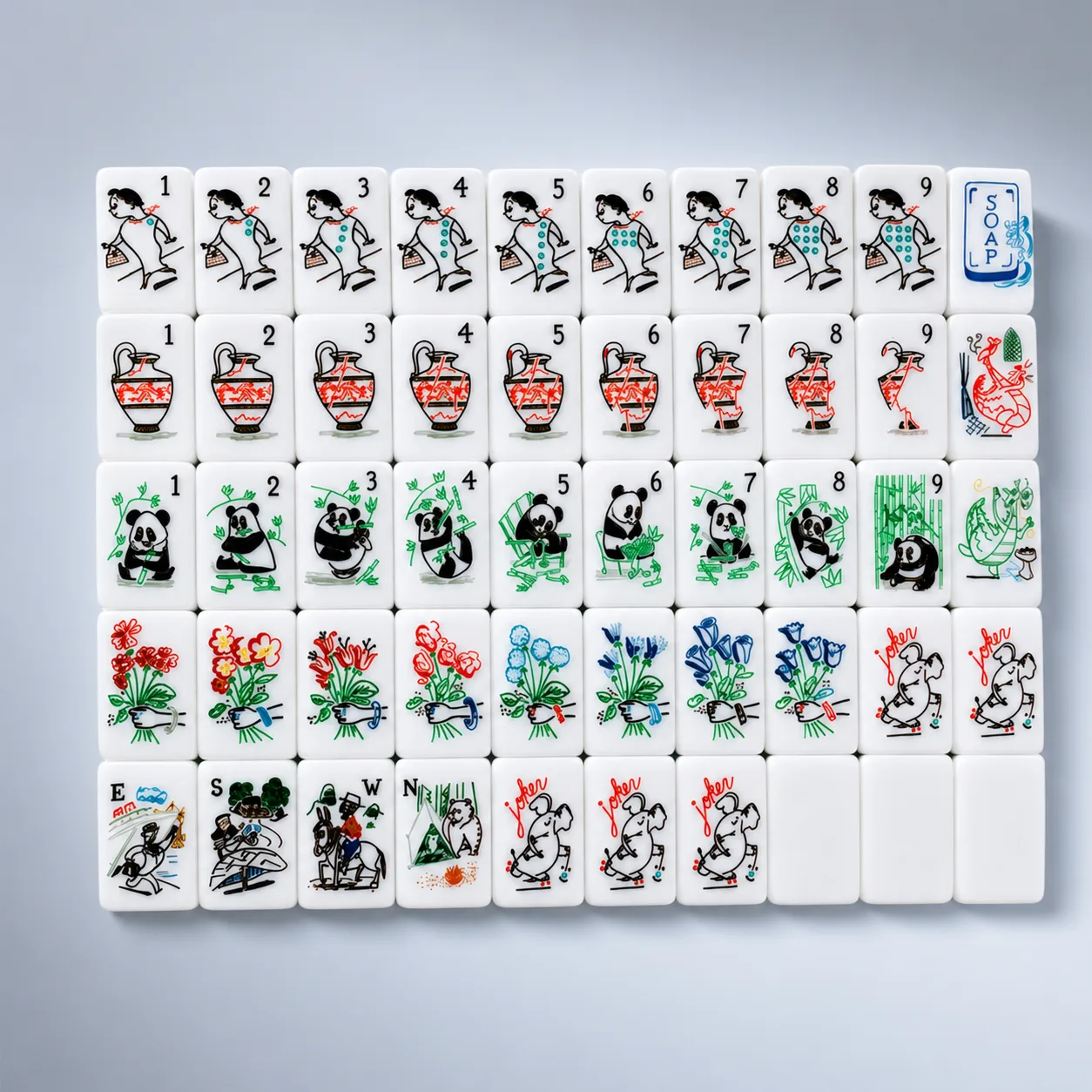 2026 New American Mahjong Set Acrylic Tiles Cream  detail