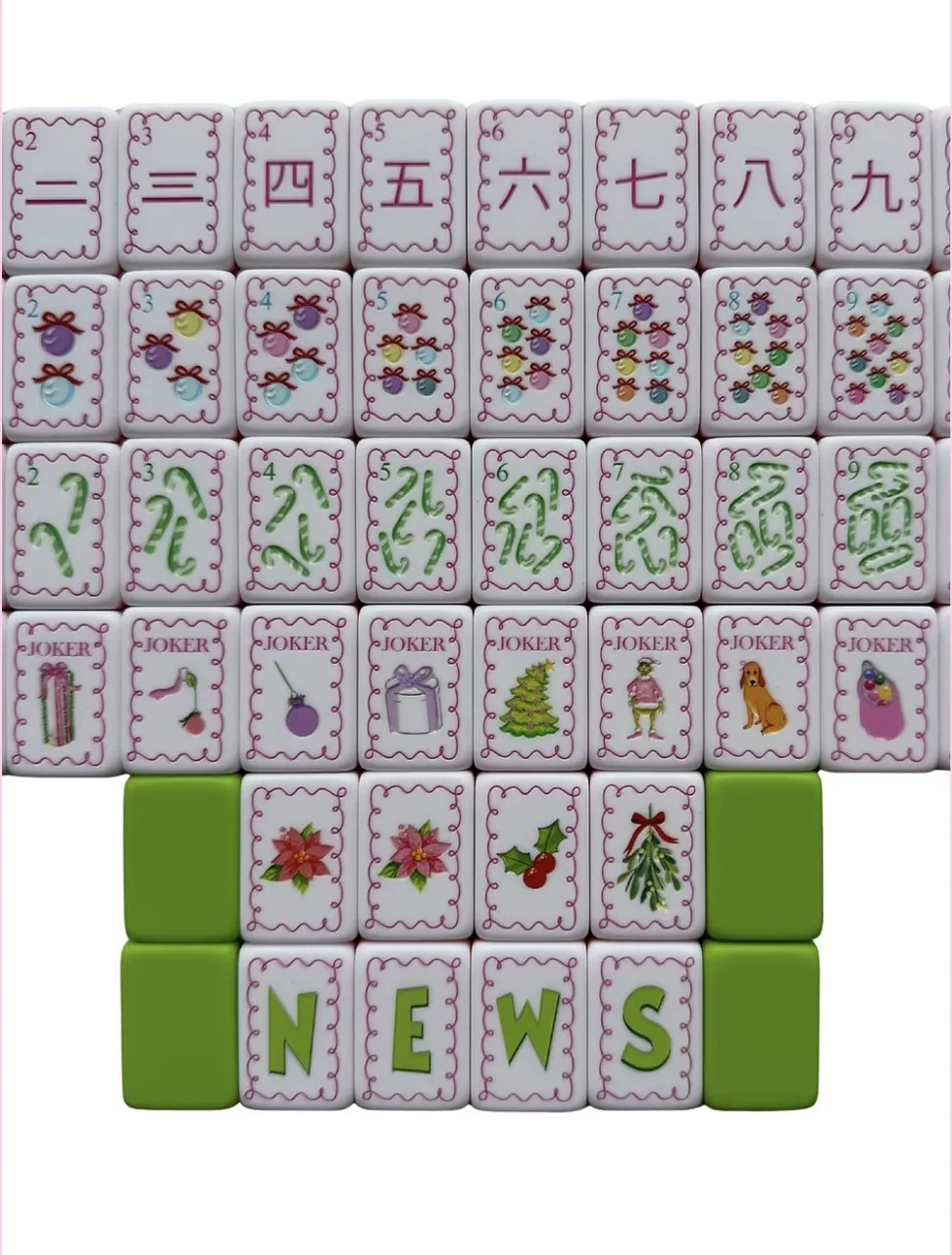 Custom Christmas American Mahjong Tiles 166 Pieces detail