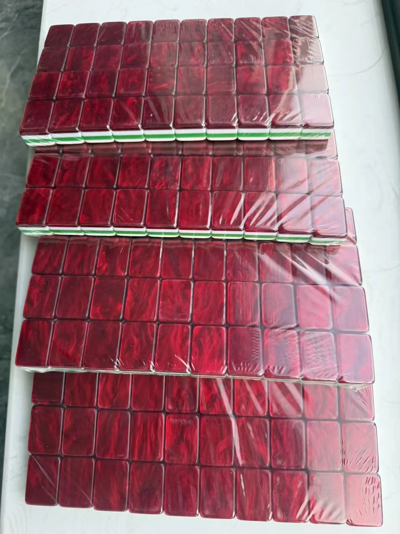 Custom Luxury Plastic Mahjong Tiles Durable Water detail