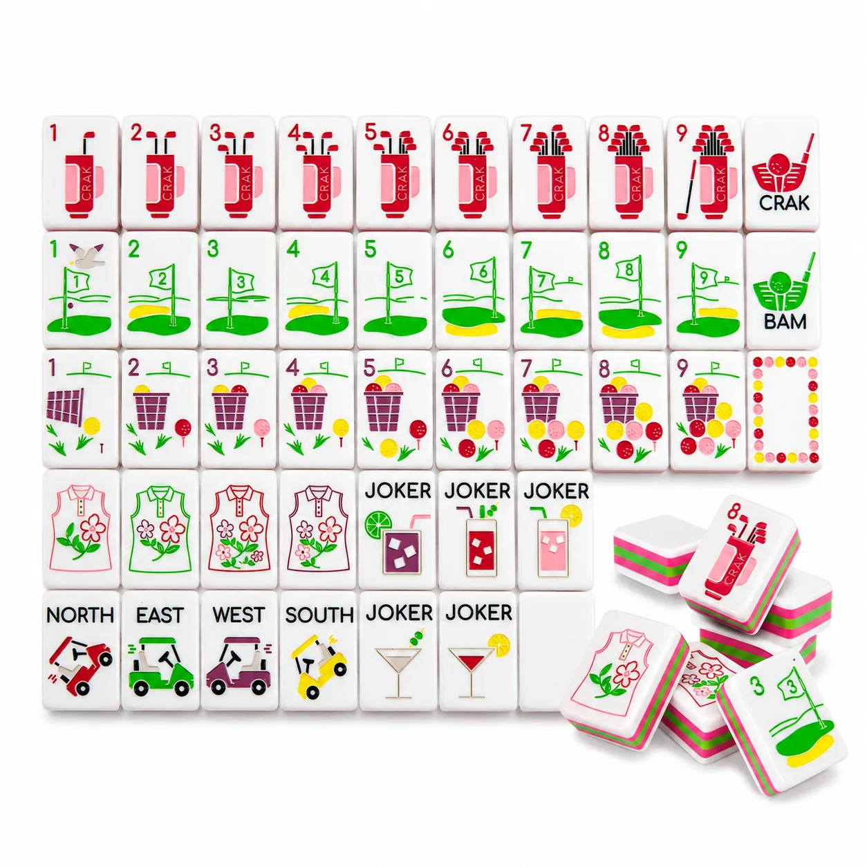 Middle American Mahjong Tiles Set 160-Piece Luxury detail