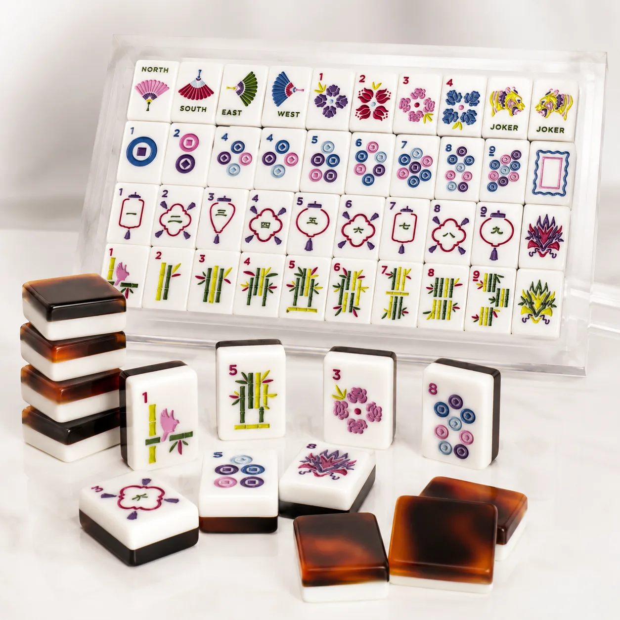 Acrylic Mahjong Tiles Custom American Mahjong Set  detail