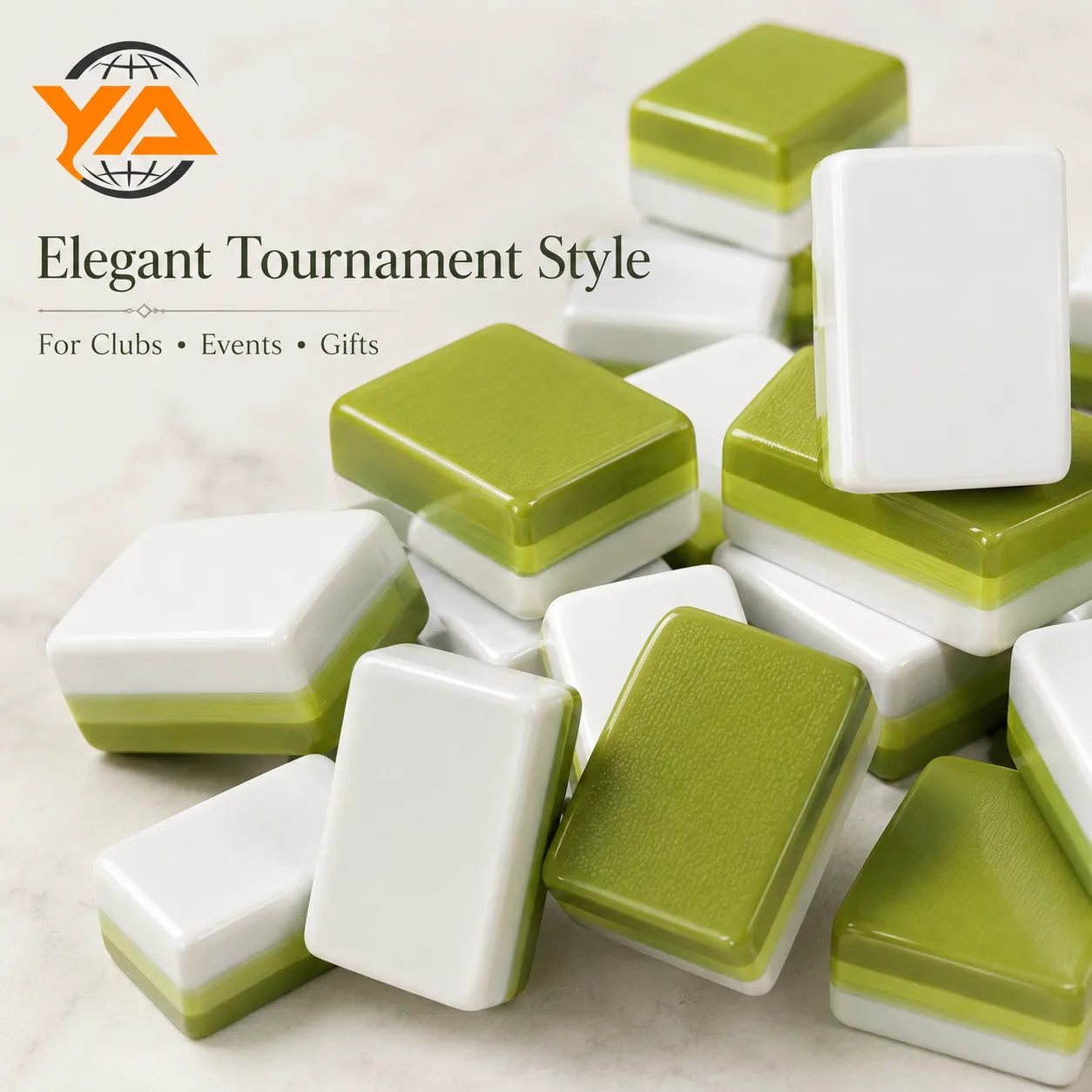 Custom Light Green American Mahjong, 4-Layer Dark Luxury Acrylic Tiles for Modern Game Nights