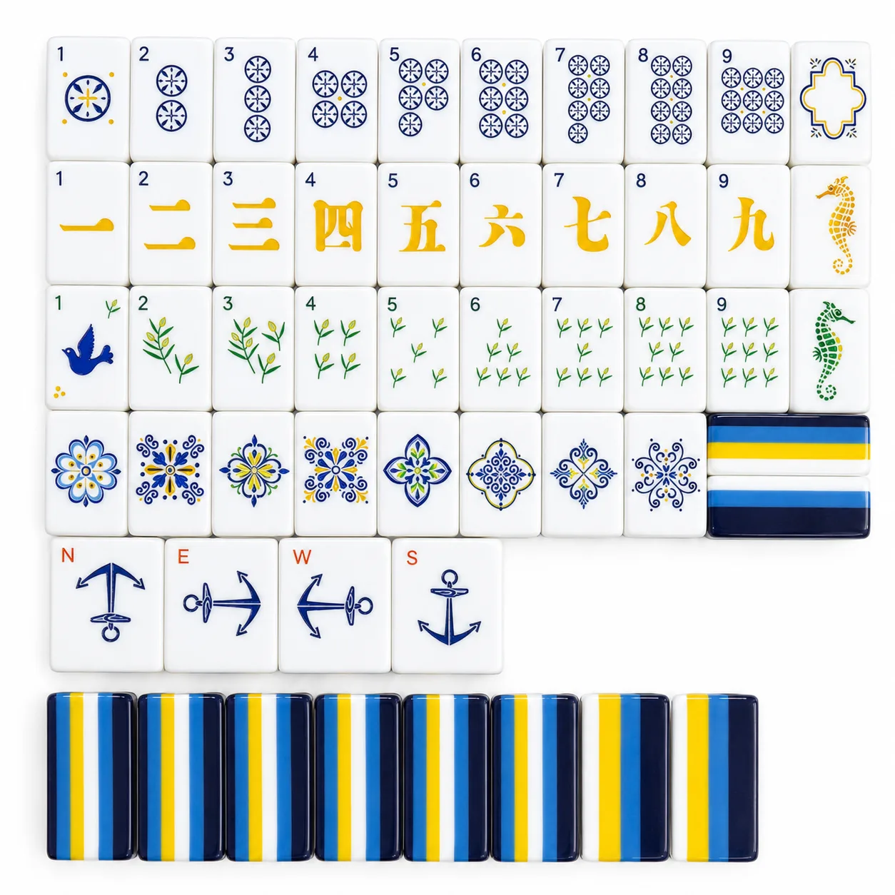 Modern Luxury Blue Captain Theme American Mahjong detail
