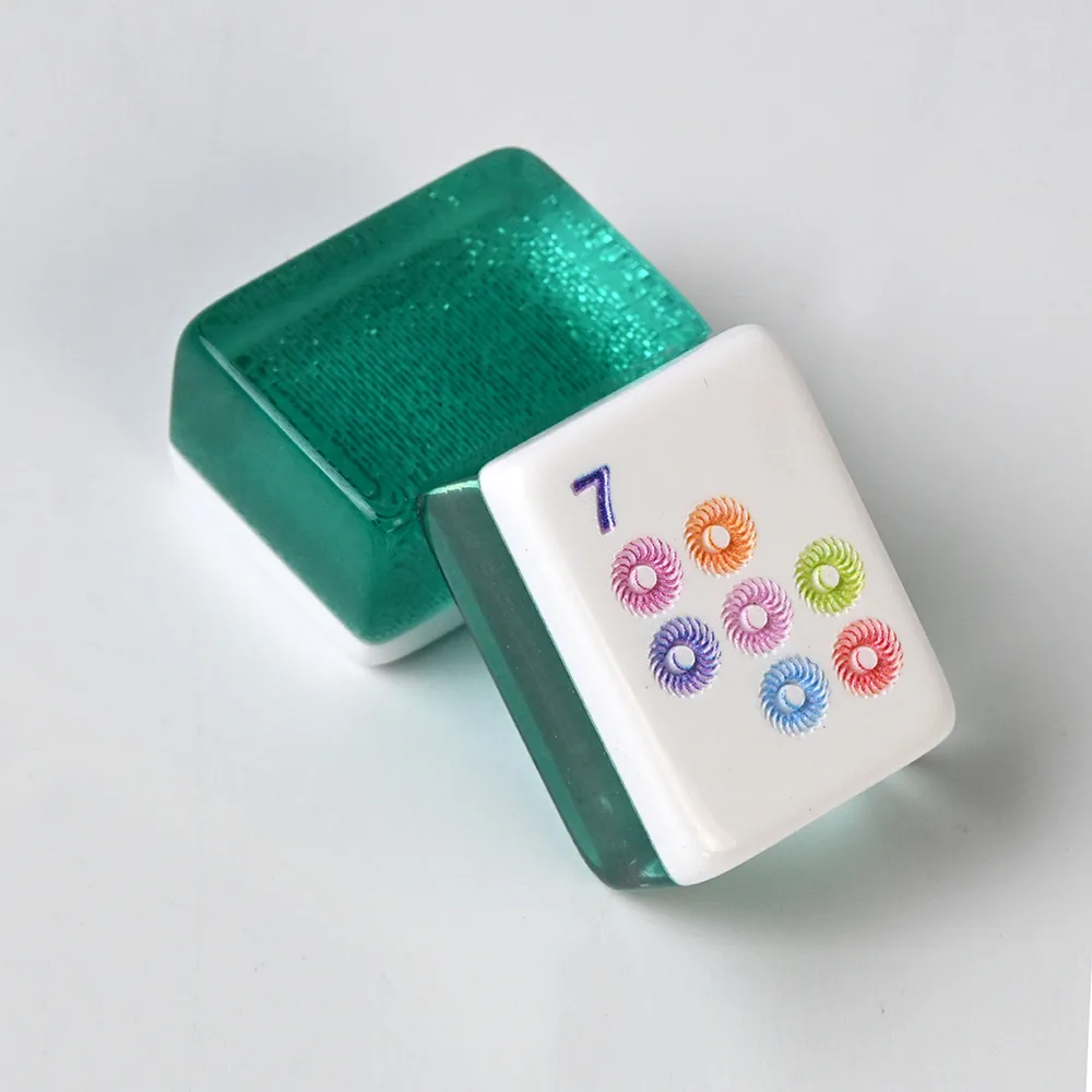 160 Pcs Green Acrylic Luxury American Mahjong Tile detail