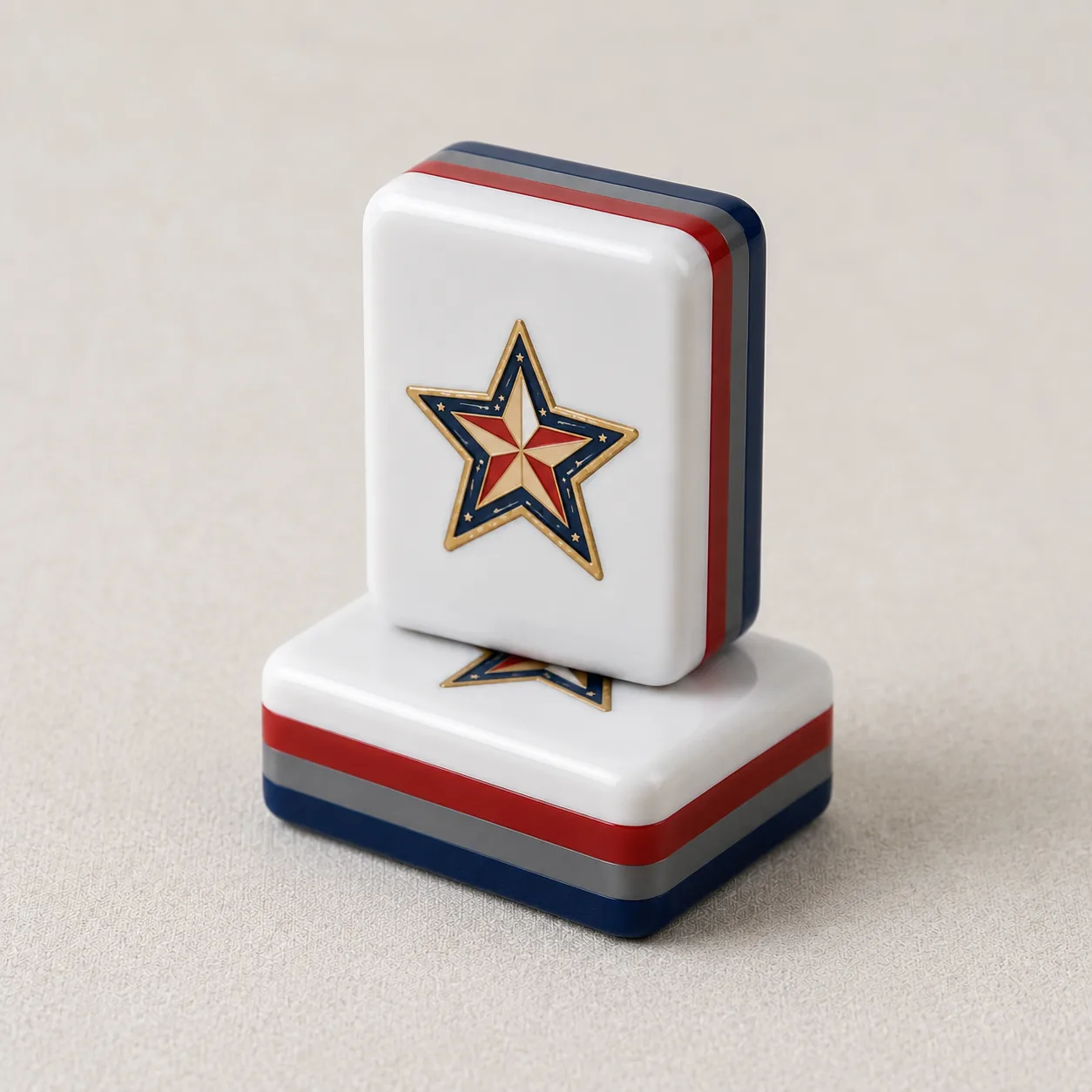 Luxury Patriotic American Mahjong Tiles, Vintage U detail