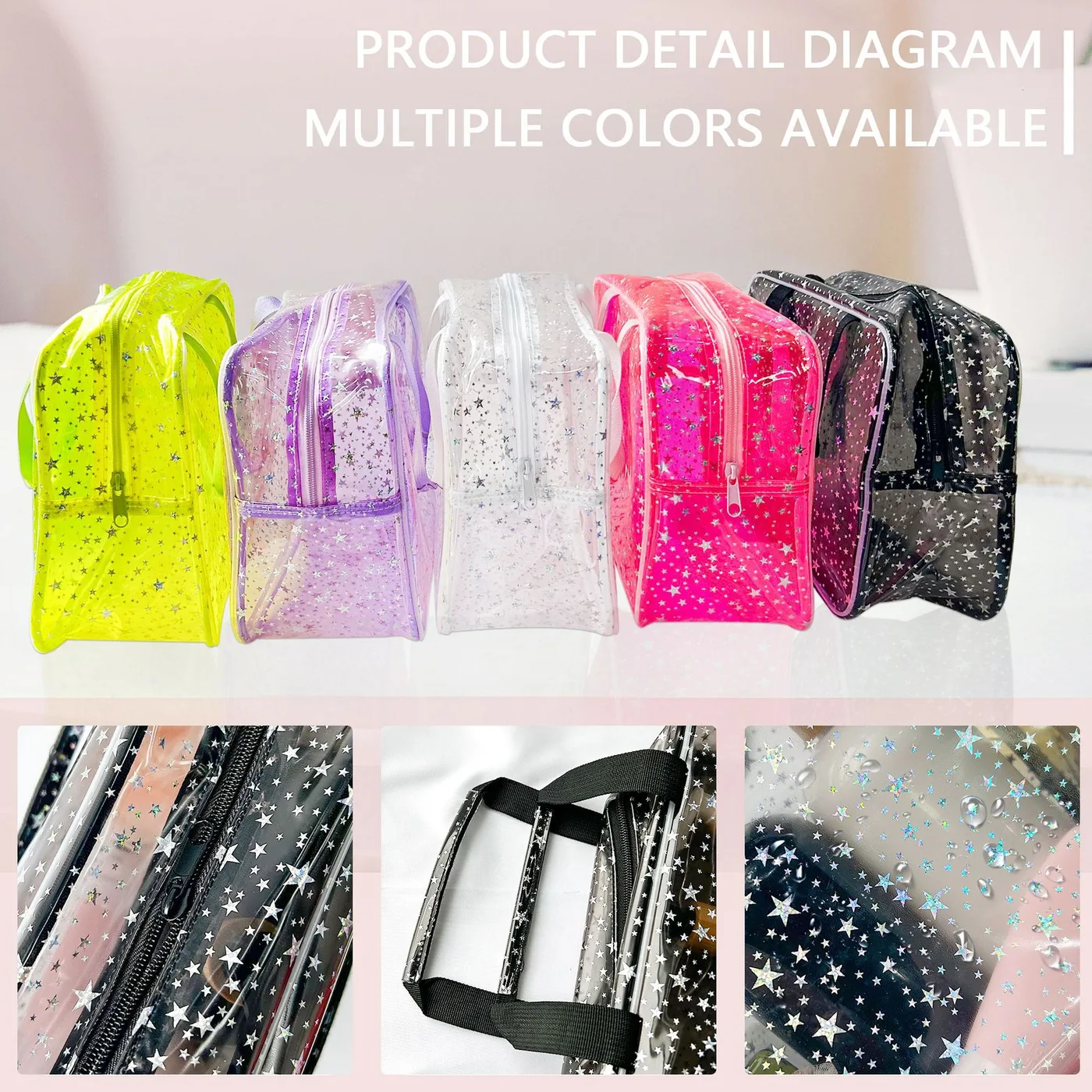 Wholesale Iridescent Star Transparent PVC Mahjong  detail