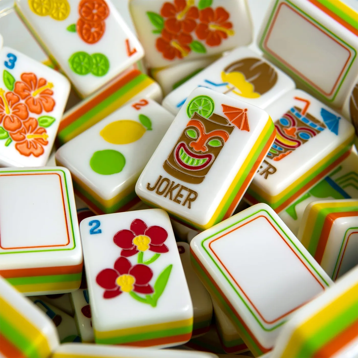New Modern Luxury American Mahjong Rainbow Three-Strip Acrylic Tropical Cocktail Tiki Series Durable Water Resistant Family