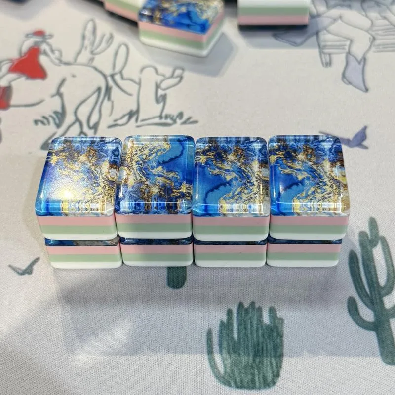 Luxury Portable American Ocean Series Acrylic Mahj detail