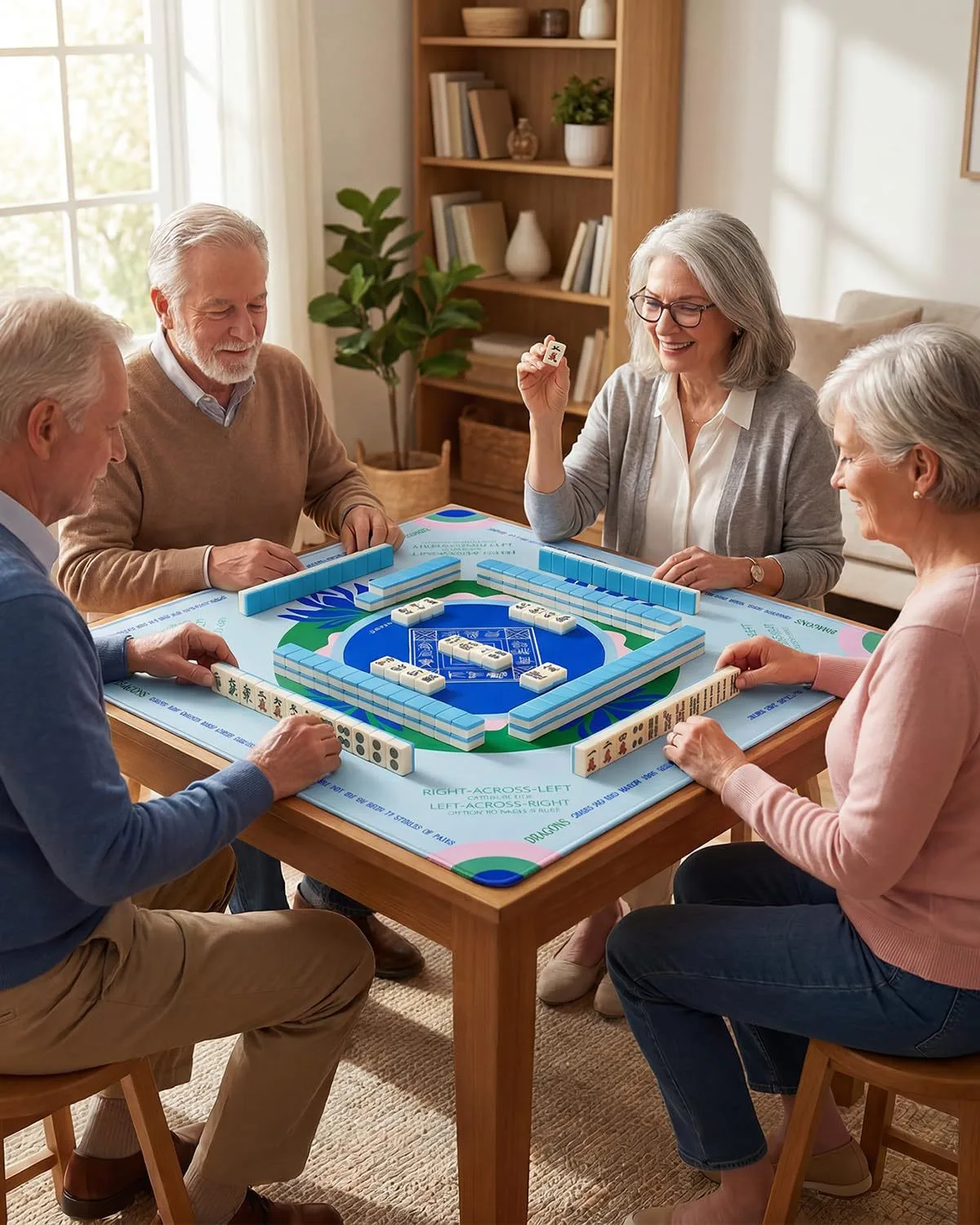 Custom Print Non-Slip Rubber Mahjong Mat Foldable detail