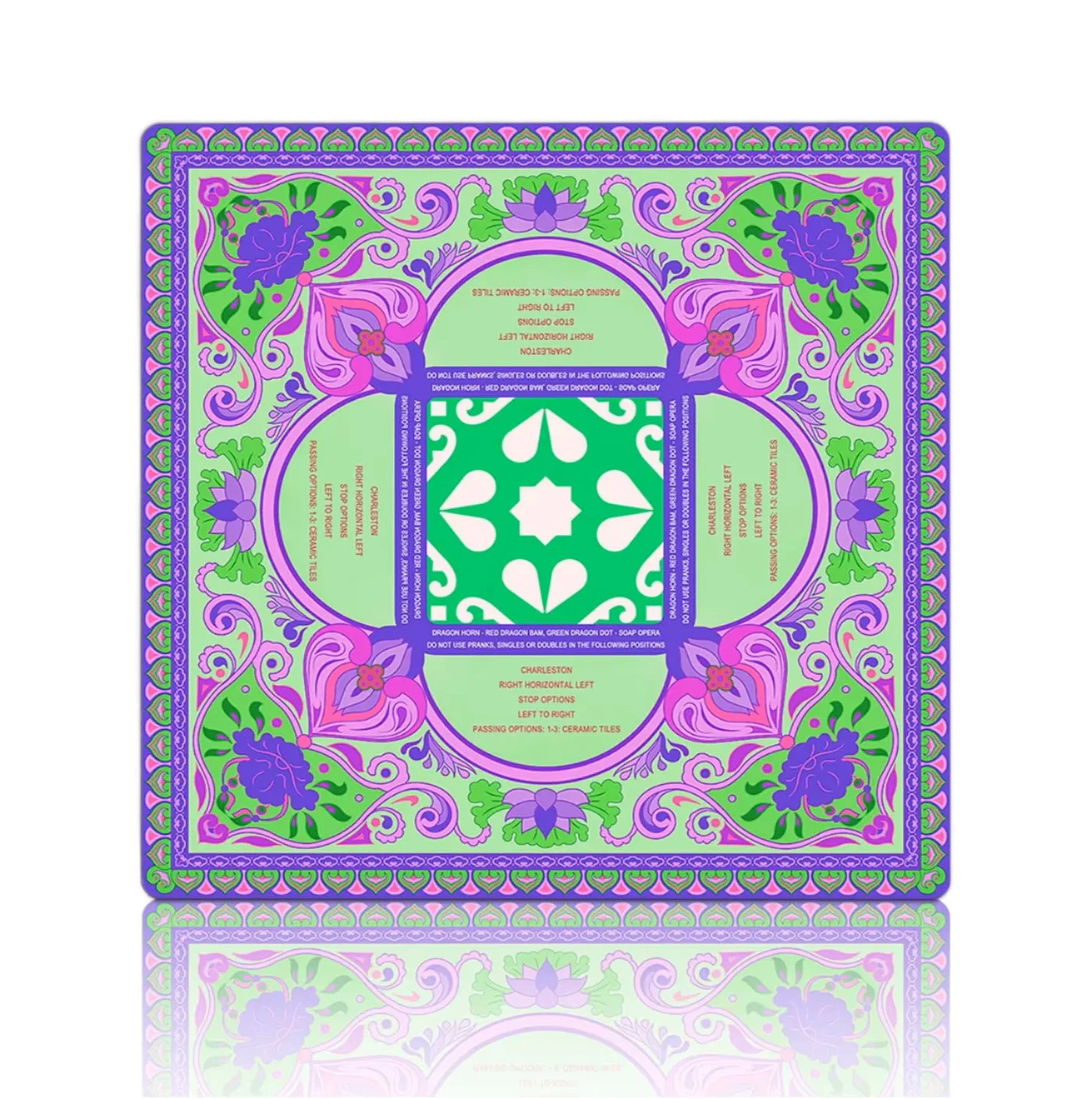 Luxury Classic Vintage Fuchsia American Mahjong Mat with Natural Rubber Waterproof & Anti-Slip Design Customizable Size