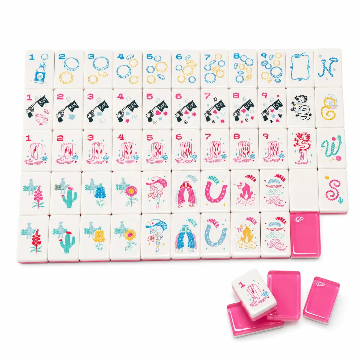 Modern Luxury Games Acrylic American Mahjong Tiles Three Layers Pink Customizable 4 Players Family Friends Entertainment