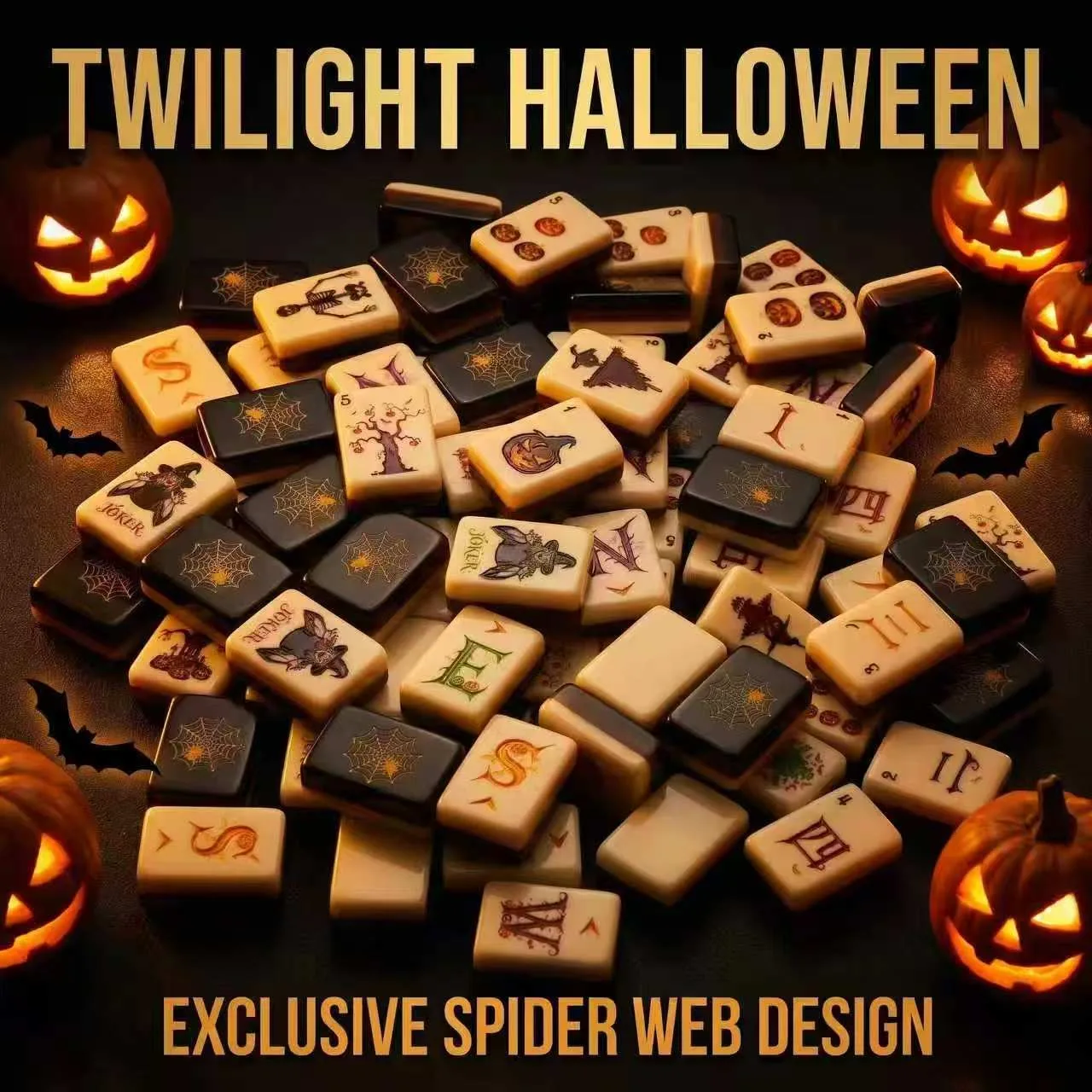 Acrylic Halloween Luxury Classic Mahjong Set Porta detail