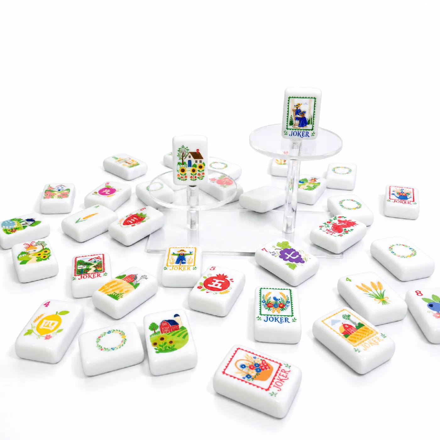 2026 New American Mahjong Set Acrylic Tiles Cream  detail