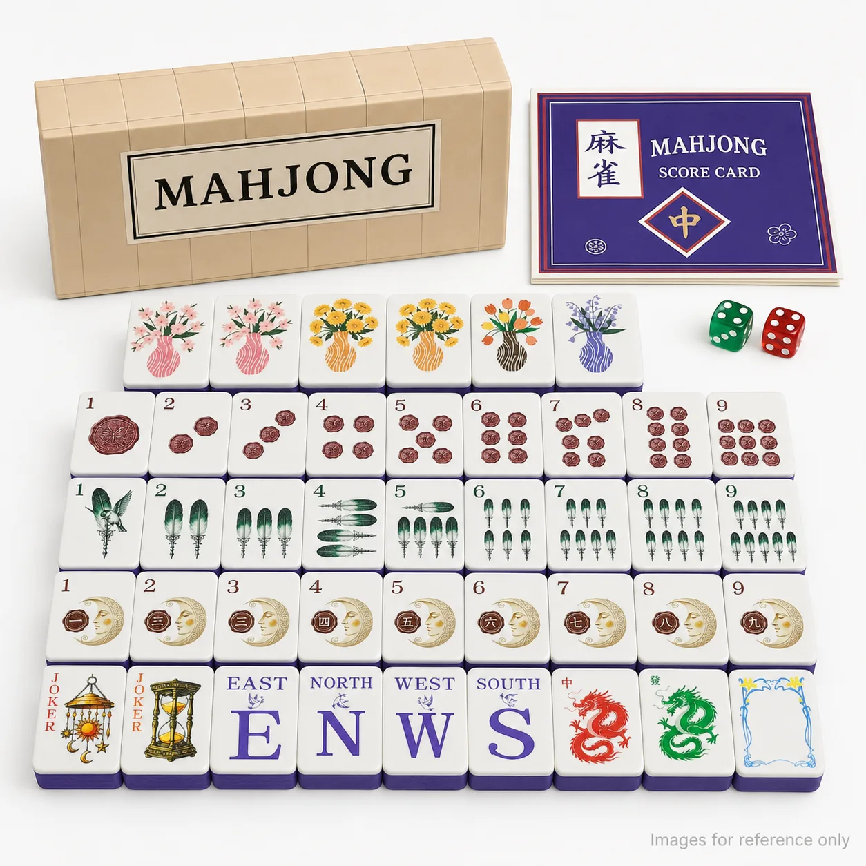Custom 160-Piece American Mahjong Complete Set, Ce detail