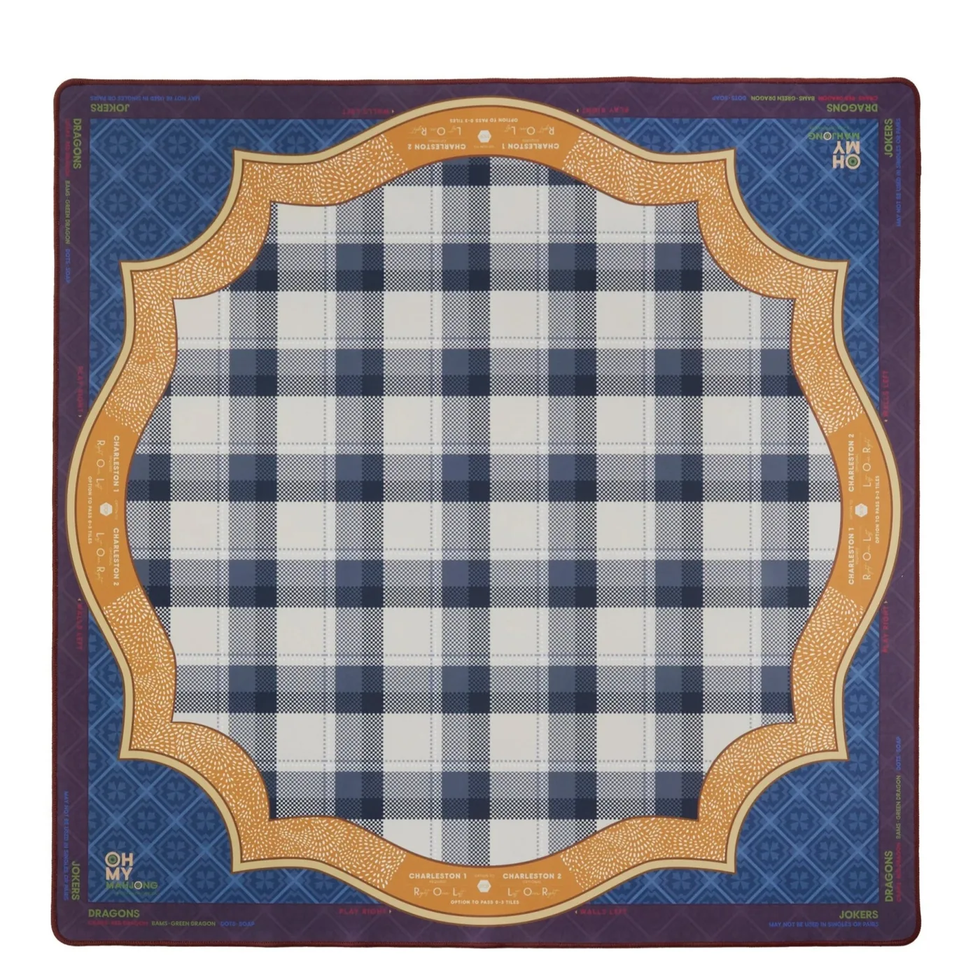 Preppy Style Equestrian Mahjong Mat 31.5" Luxury S detail