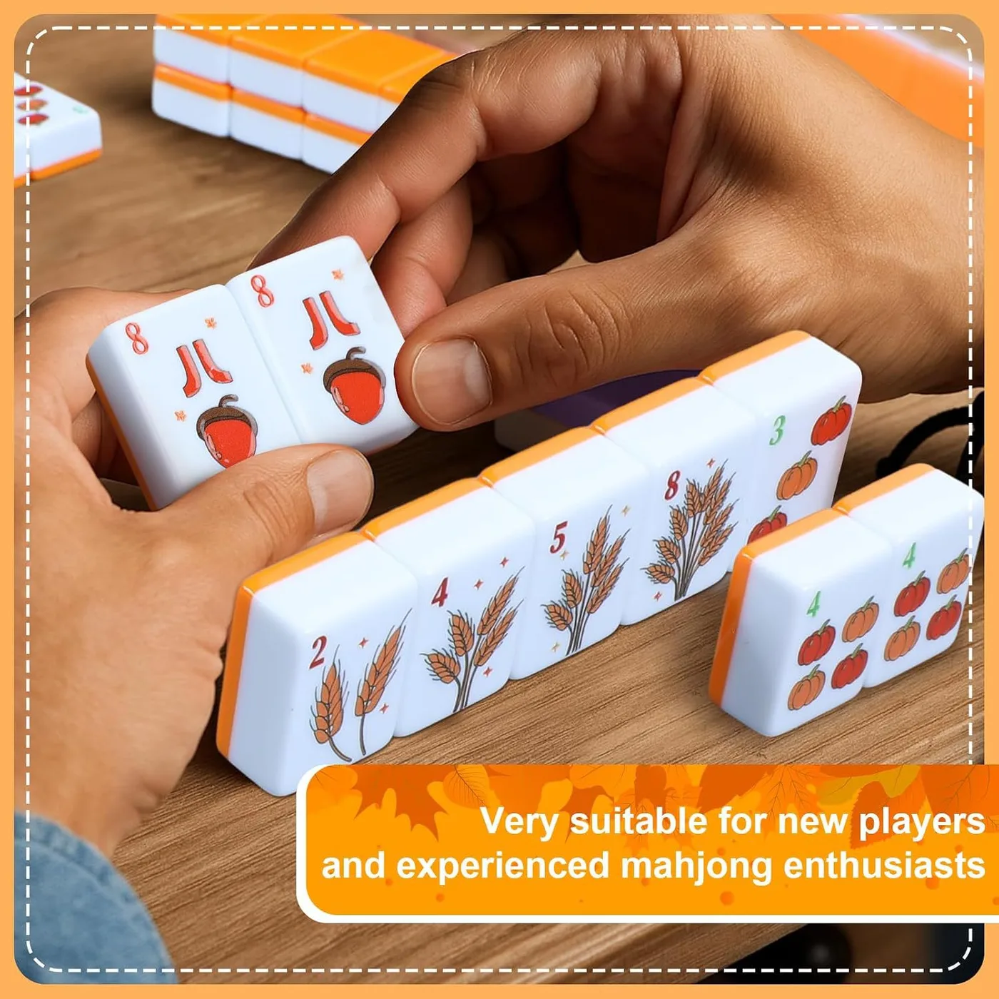 160Pcs American Mahjong Set, Acrylic Thanksgiving  detail